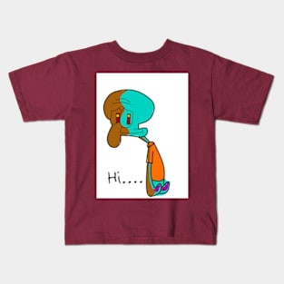 Squidward sad boy Kids T-Shirt